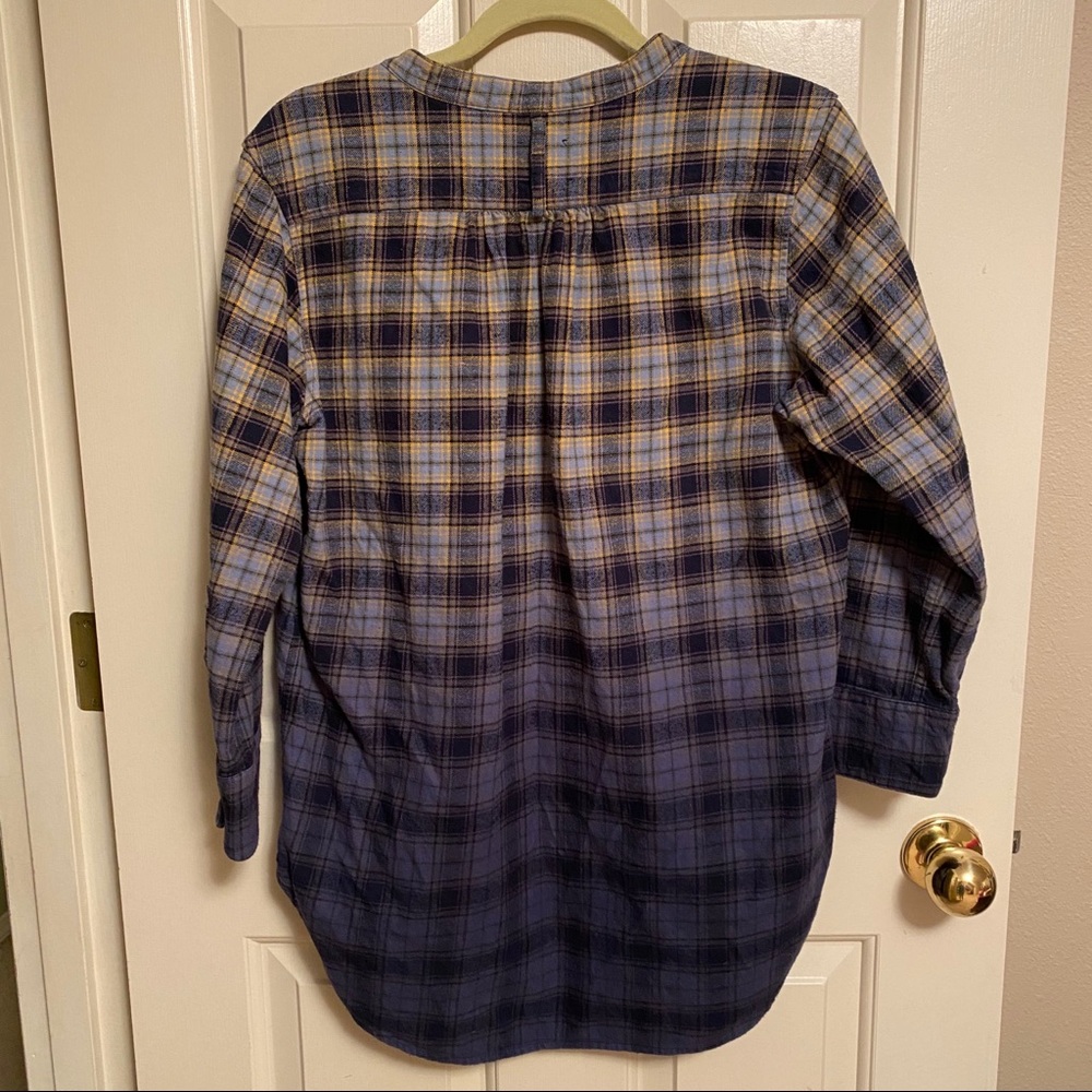 Blue Flannel Button Top - Picture 4 of 6